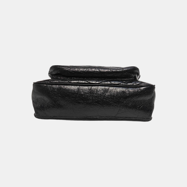 NIKI Large Chevron Calfskin Black