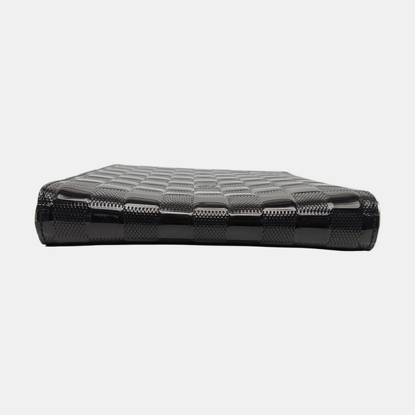 ANJU Damier Graphite Patent Leather Black