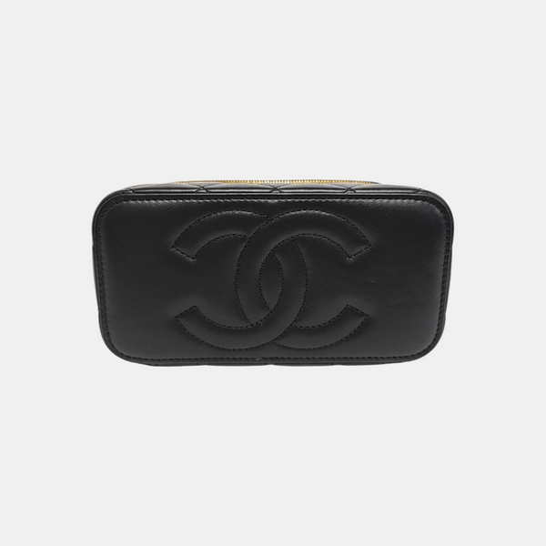 VANITY CASE Small Quilted Lambskin Black