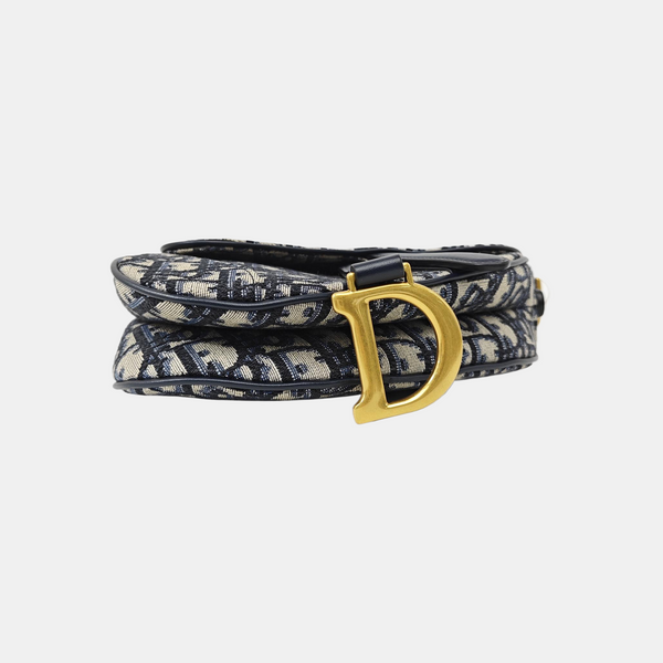Saddle Mini Oblique Canvas Blue