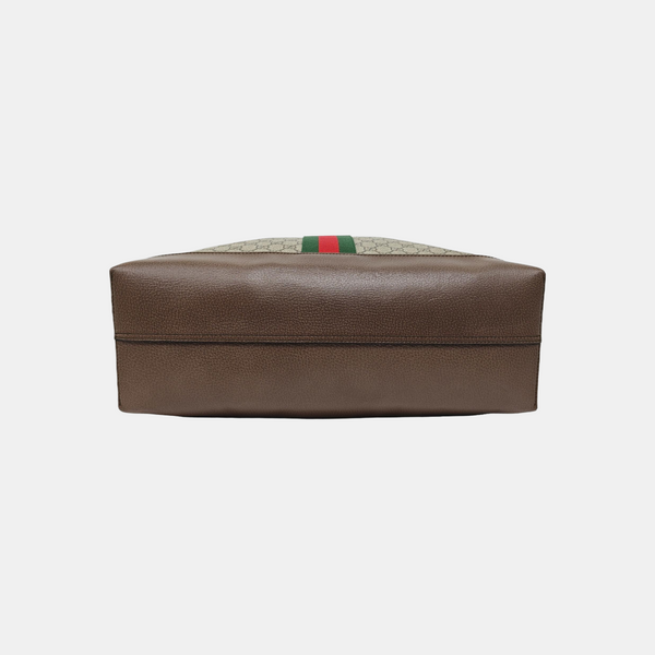 Ophidia mediana lona revestida con monograma beige