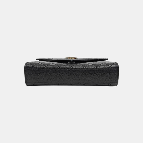 ENVELOPE Small Chevron Calfskin Black