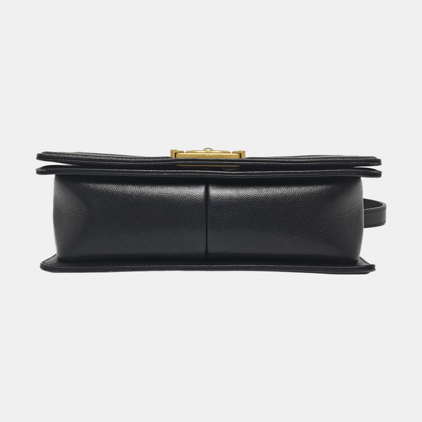 BOY CHANEL Medium Chevron Grained Calfskin Black