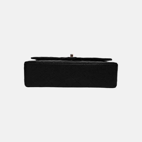 CLASSIC FLAP Medium Quilted Grained Calfskin Black