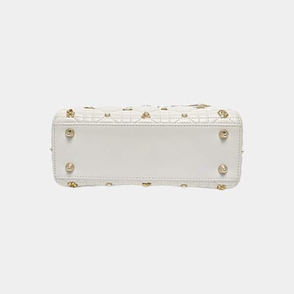 Lady Dior Small Cannage Calfskin White