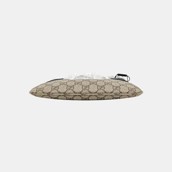 GG Emblem Small Monogram Coated Canvas Beige