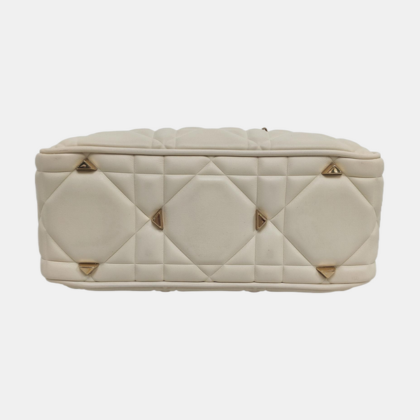 Lady 95.22 Small Cannage Calfskin White