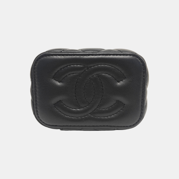 VANITY CASE Mini Quilted Lambskin Black