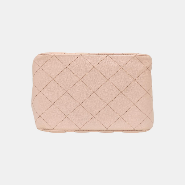 23P TOTE Quilted Grained Calfskin Pink