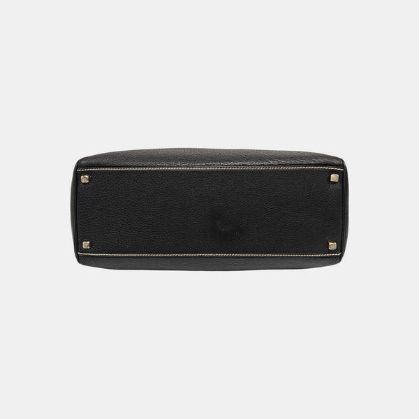 Calfskin Top Handle Bag Black