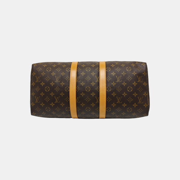 KEEPALL 45 Monogram Coated Canvas Brown