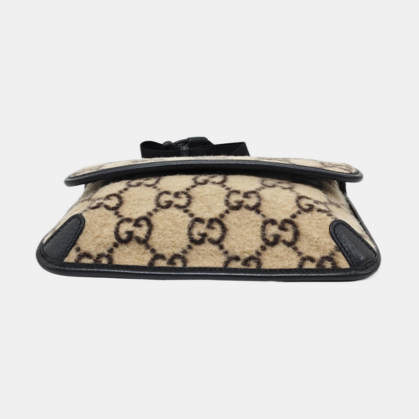Monogram Wool Belt Bag Beige