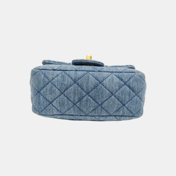 CLASSIC FLAP Mini Quilted Denim Blue