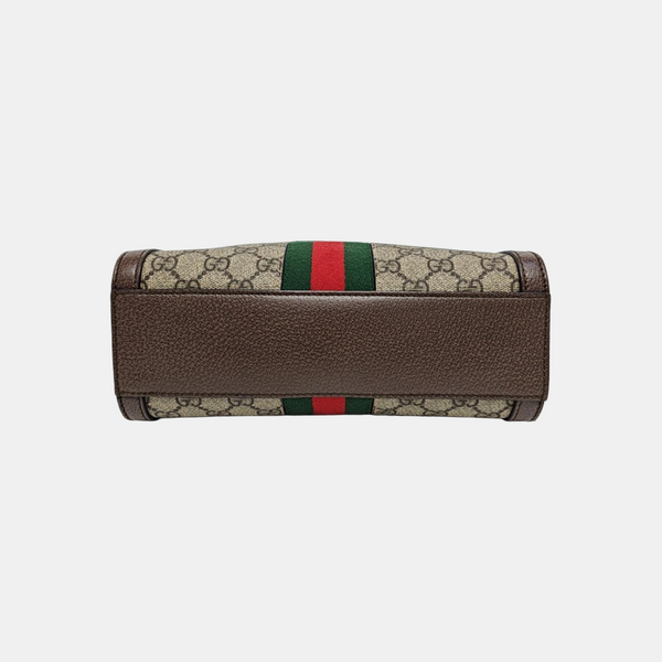 Ophidia Small Monogram Coated Canvas Beige