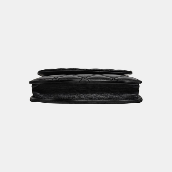 Quilted Lambskin Shoulder Bag Black