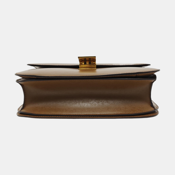 Authenticated pre-owned CLASSIC BOX Medium Calfskin Brown - Shoulder Bag at Looply