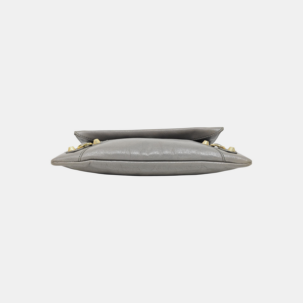 Classic Metallic Edge City Small Calfskin Gray
