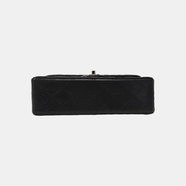 CLASSIC FLAP Small Quilted Grained Calfskin Black