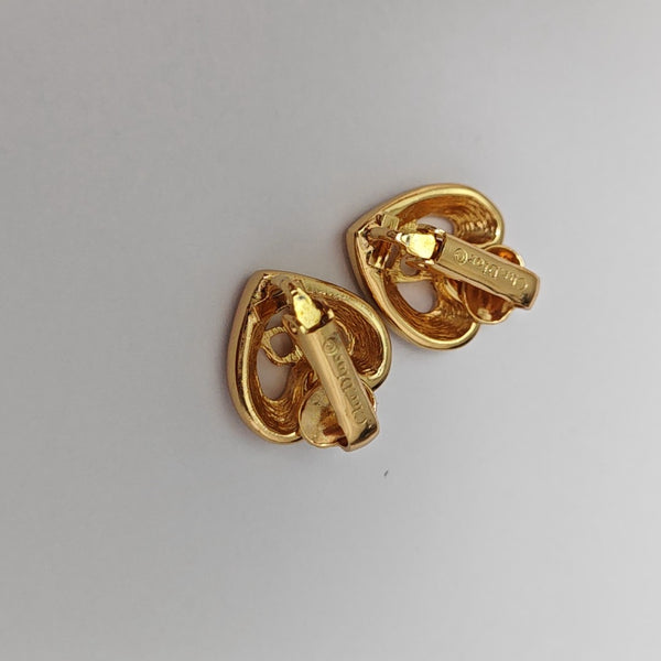 Petit CD Metal Gold Clip On Earrings