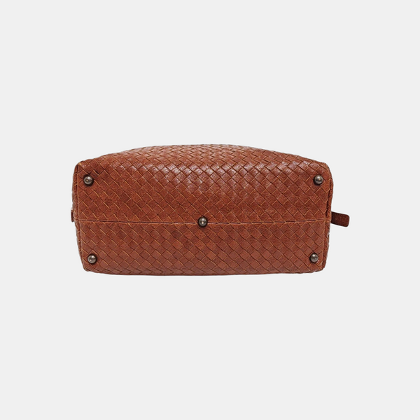 Calfskin Top Handle Bag Brown