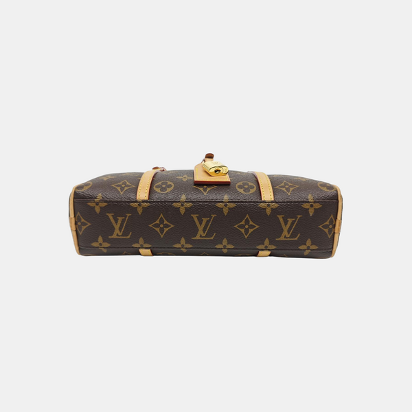 Monogram Coated Canvas Shoulder Bag Brown