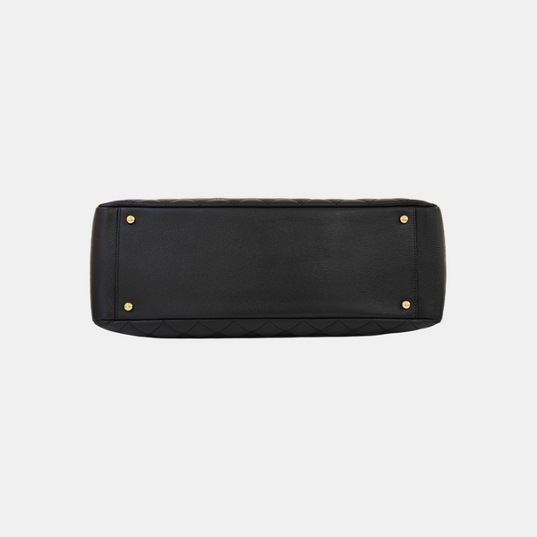 CHANEL GST Extra Large Quilted Grained Calfskin Black