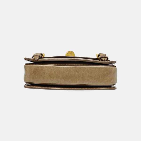 Calfskin Shoulder Bag Beige