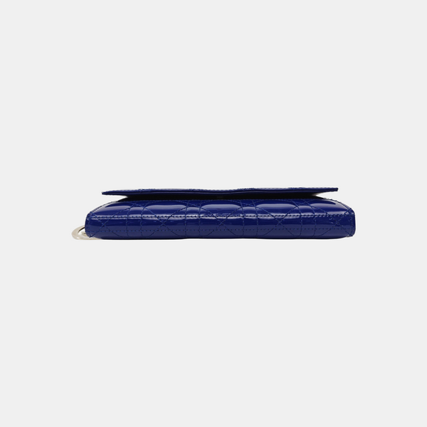 Lady Dior Small Cannage Patent Leather Blue