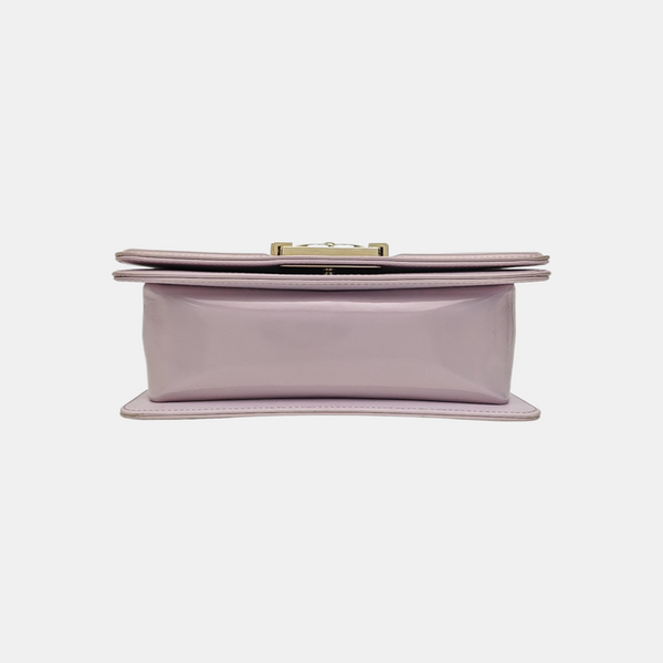 BOY CHANEL Small Quilted Patent Leather Purple