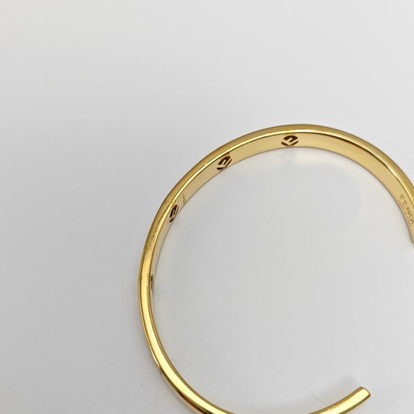 F Is Brass Gold Bangle