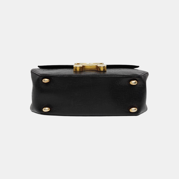 Calfskin Top Handle Bag Black