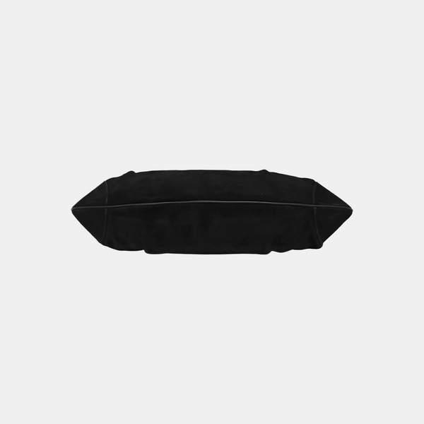 Suede Top Handle Bag Black