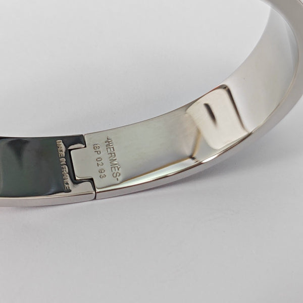 Enamel Hinged Bracelet Metal Silver Bangle