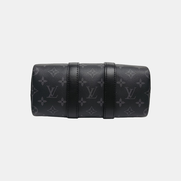 KEEPALL 25 Monogram Coated Canvas Black