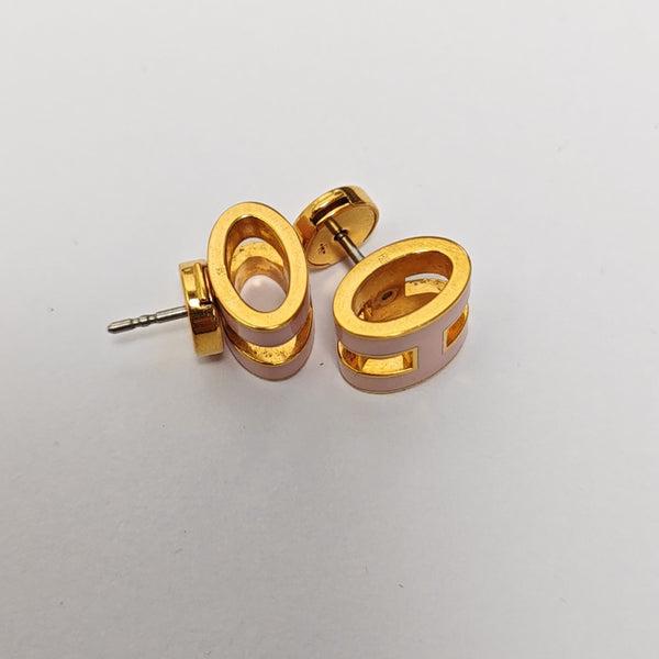 Pop H Metal Red Stud Earrings
