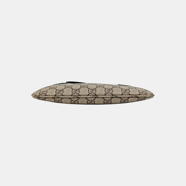 GG Emblem Small Monogram Coated Canvas Beige