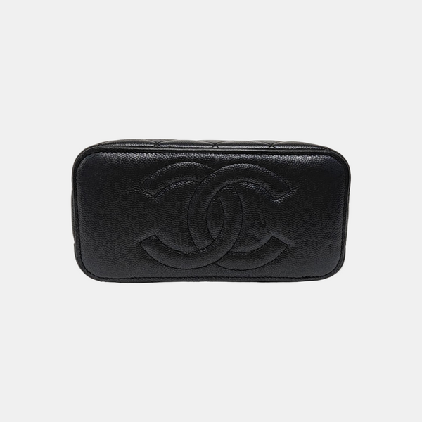 VANITY CASE Small Quilted Grained Calfskin Black