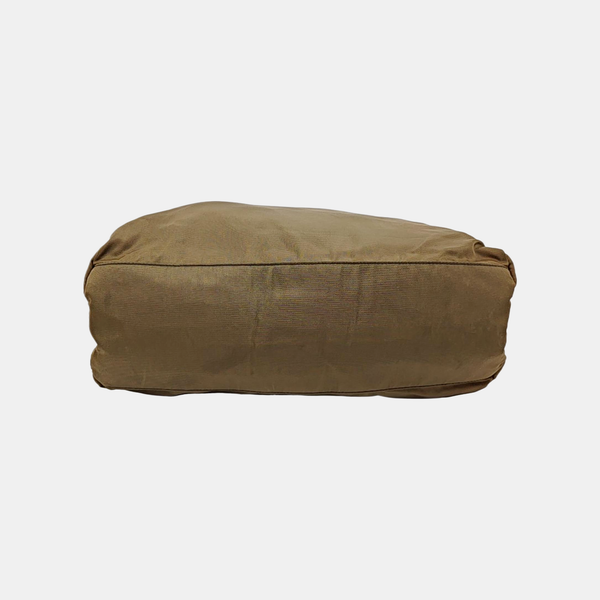 Nylon Top Handle Bag Brown