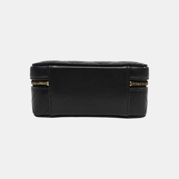 Quilted Calfskin Shoulder Bag Black