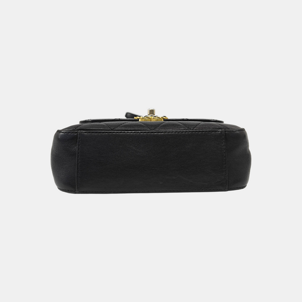 CHAIN INFINITY TOP HANDLE Quilted Lambskin Black