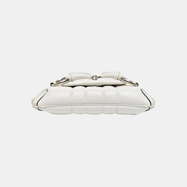 Horsebit Chain Small Lambskin White
