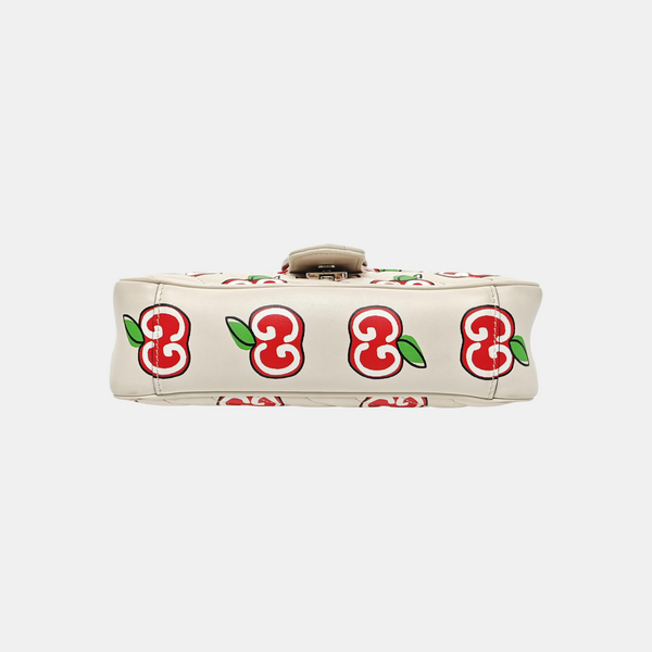 GG Marmont Medium Quilted Calfskin White