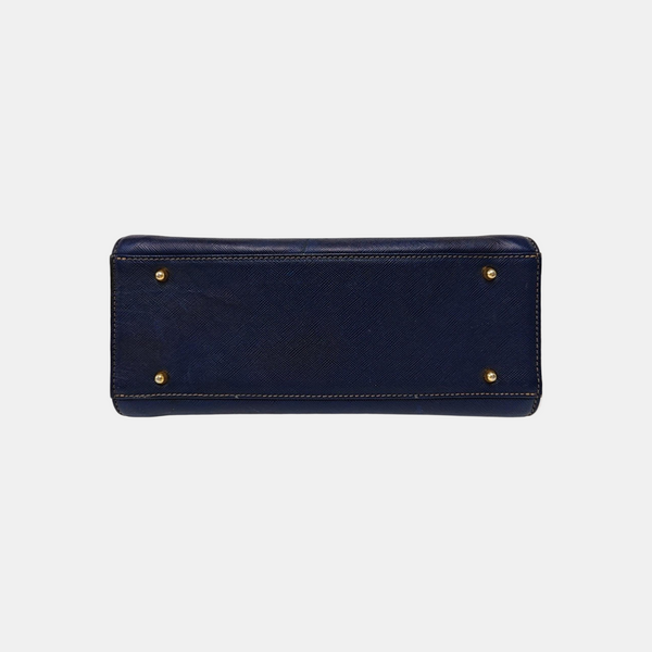 Leather Shoulder Bag Blue