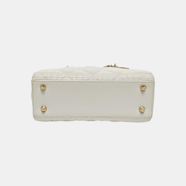 Lady Dior Small Cannage Lambskin White