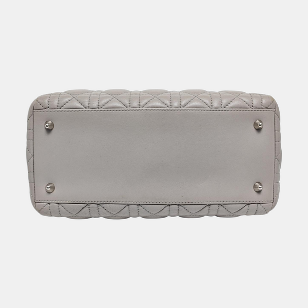 Lady Dior Medium Cannage Lambskin Gray