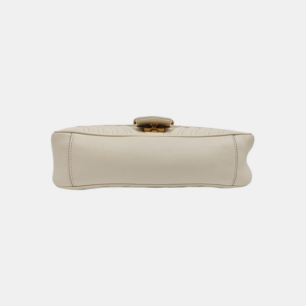 GG Marmont Medium Quilted Calfskin White