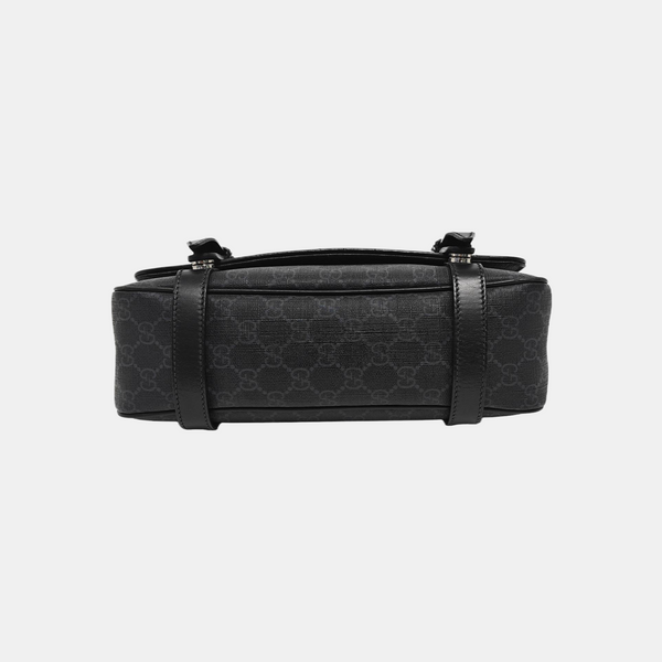 Monogram Coated Canvas Shoulder Bag Black