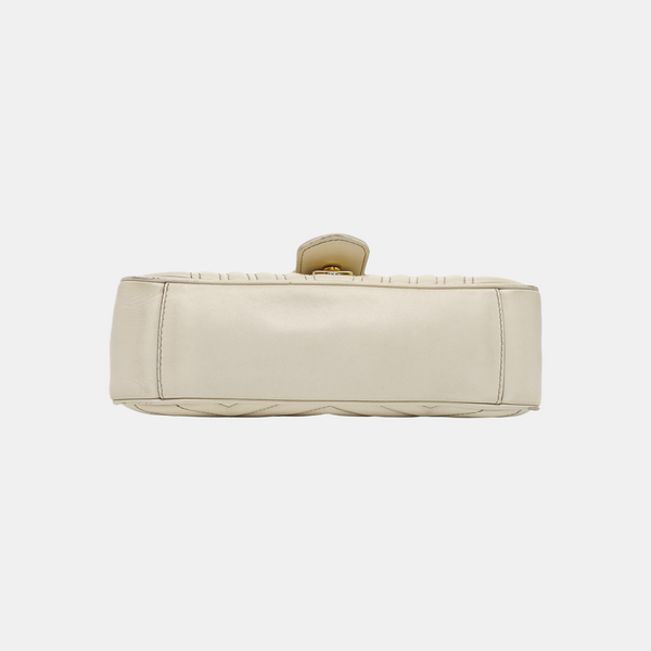GG Marmont Medium Quilted Calfskin White