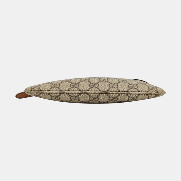 GG Emblem Small Monogram Coated Canvas Beige