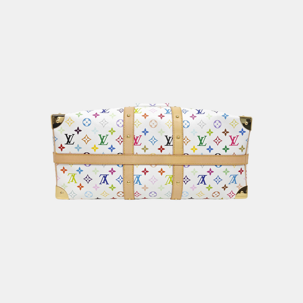 LV × TM KEEPALL 45 Monogram Coated Canvas White